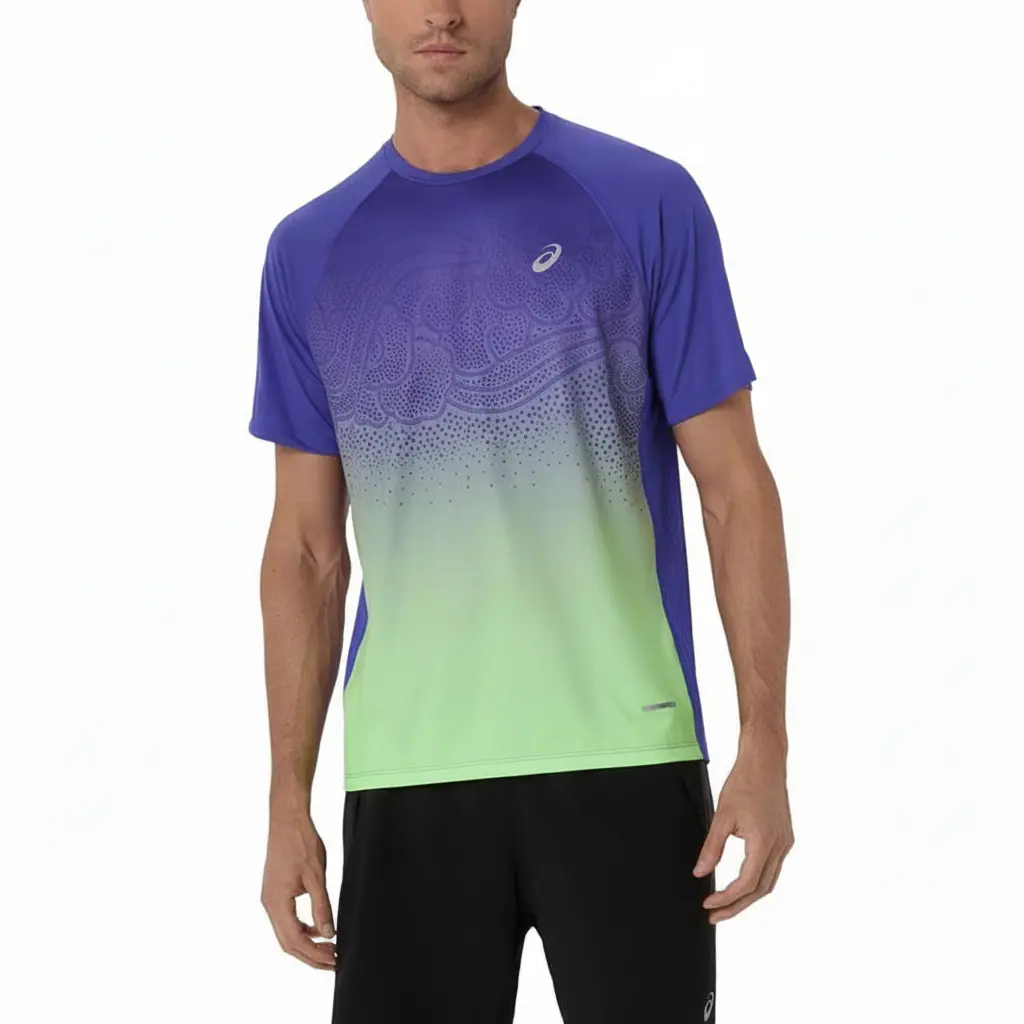 

Футболка ROAD IBUKI SS TOP мужская ASICS, cobalt синий/neon зеленый