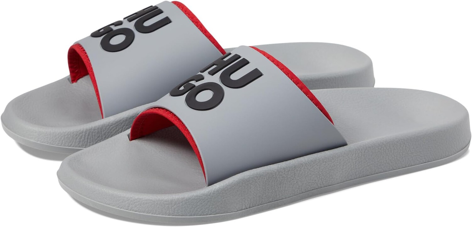 

Сандалии HUGO Stacked Logo Slide Sandal, цвет Pearl Grey