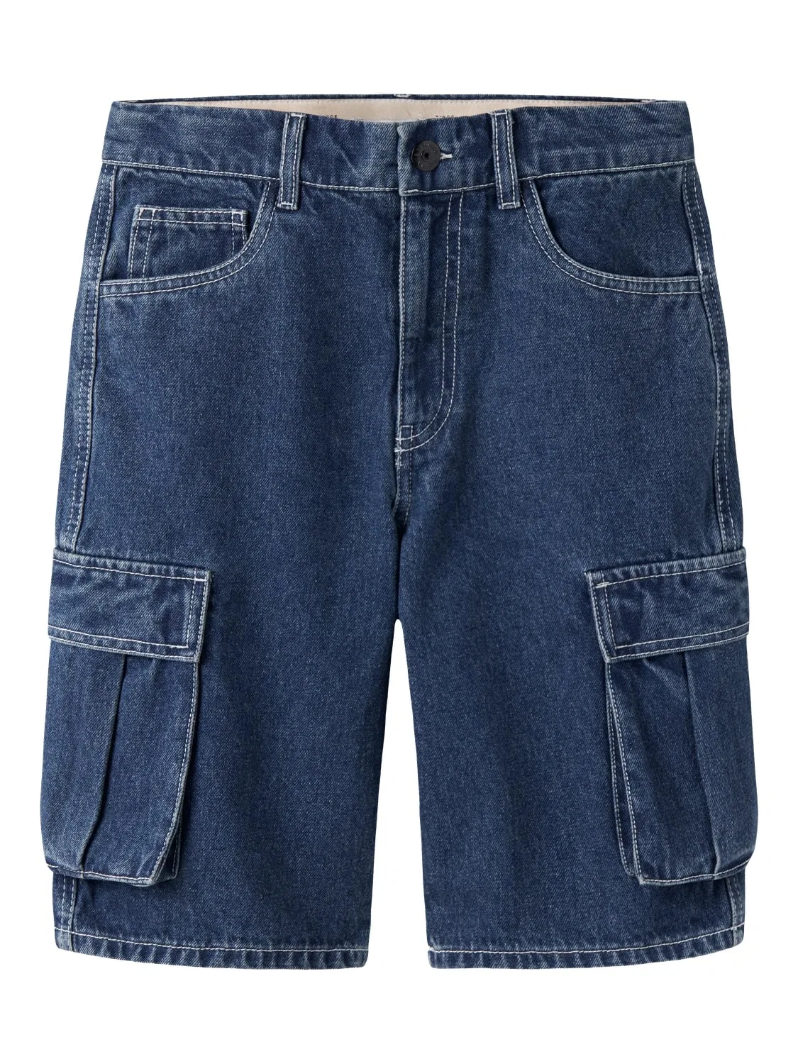 Шорты карго джинсовые свободные Name it, dark blue denim