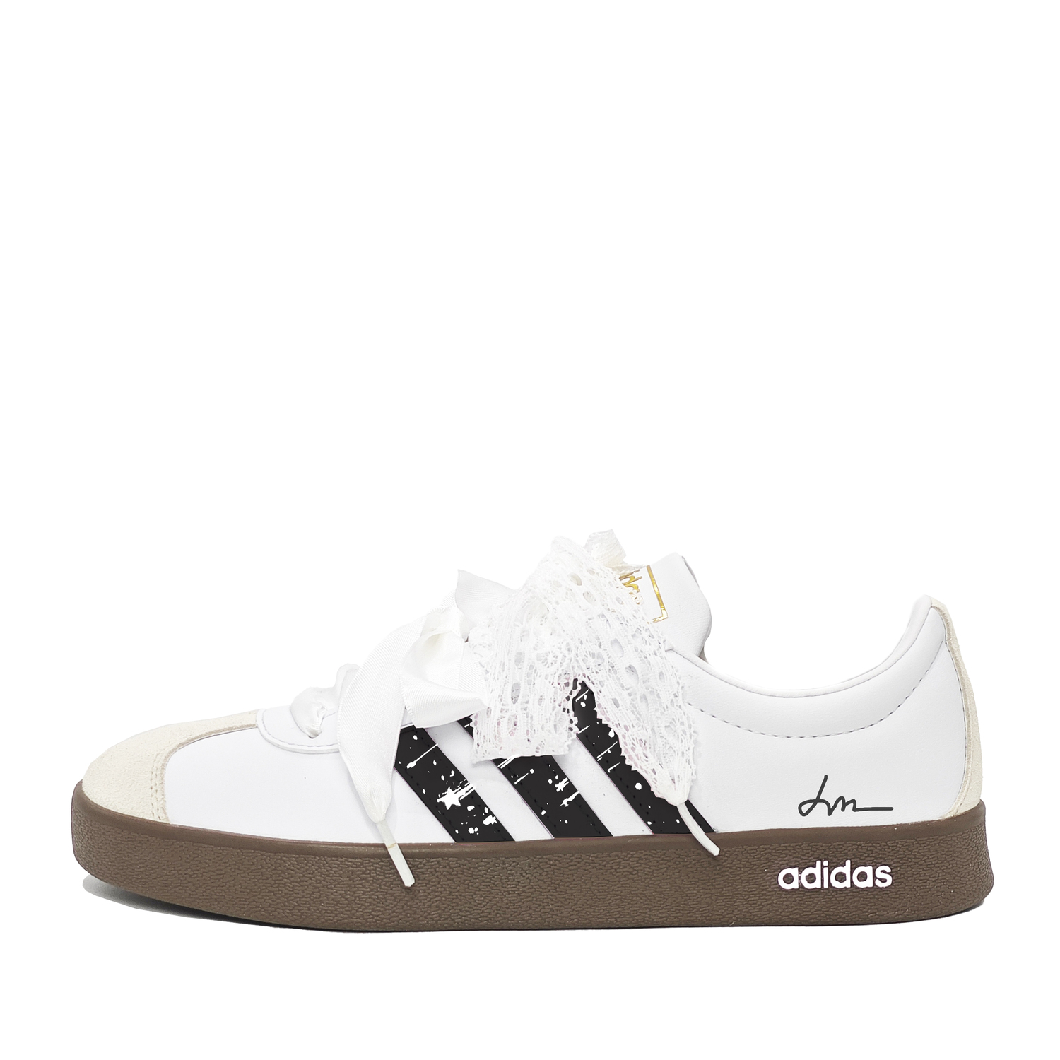 

Кроссовки Vl Court Classic Shooting Stars устойчивые к истиранию низкие для скейтборда унисекс Adidas, Shooting Stars белый