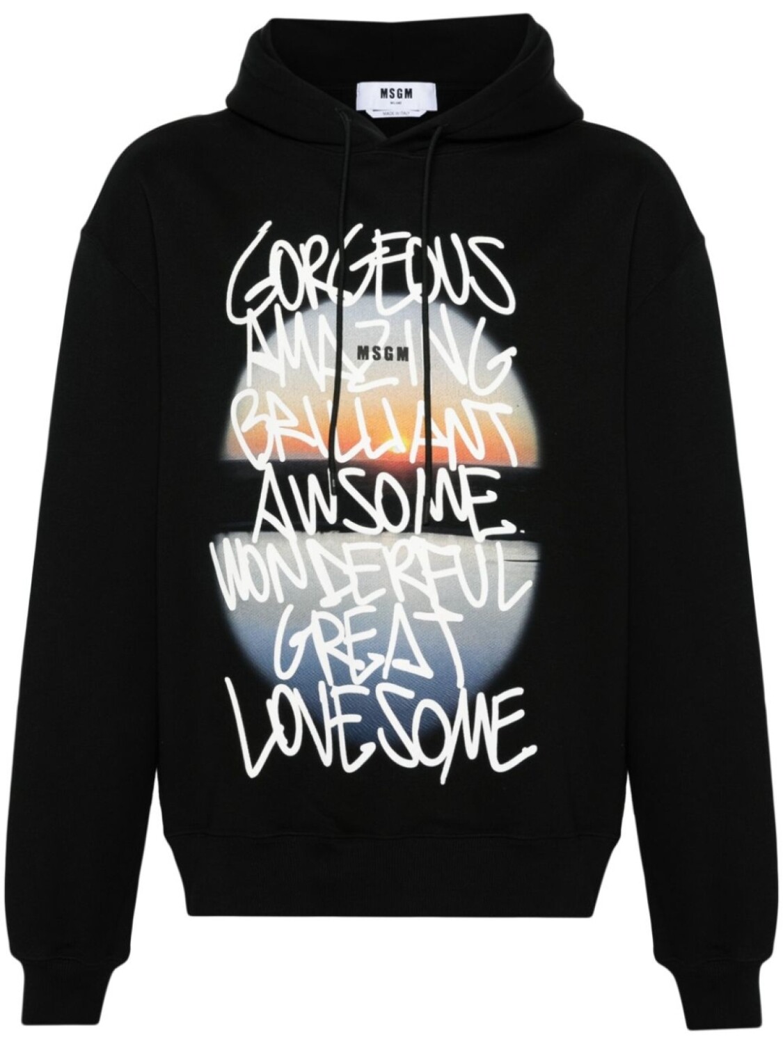

MSGM худи с графичным принтом, черный