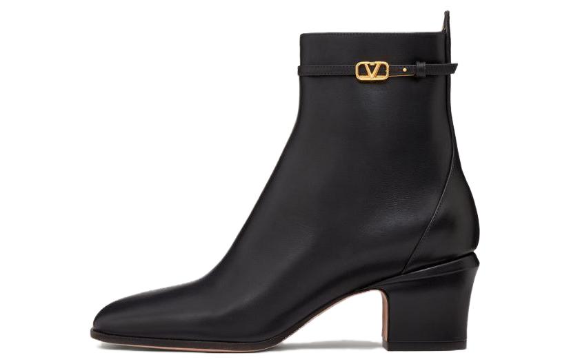 Кожаные ботильоны Garavani Tan-Go 60 мм Valentino, Black