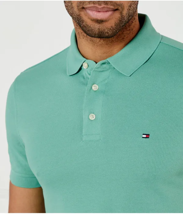 Футболка поло Slim fit Tommy Hilfiger, зеленый — фото 4