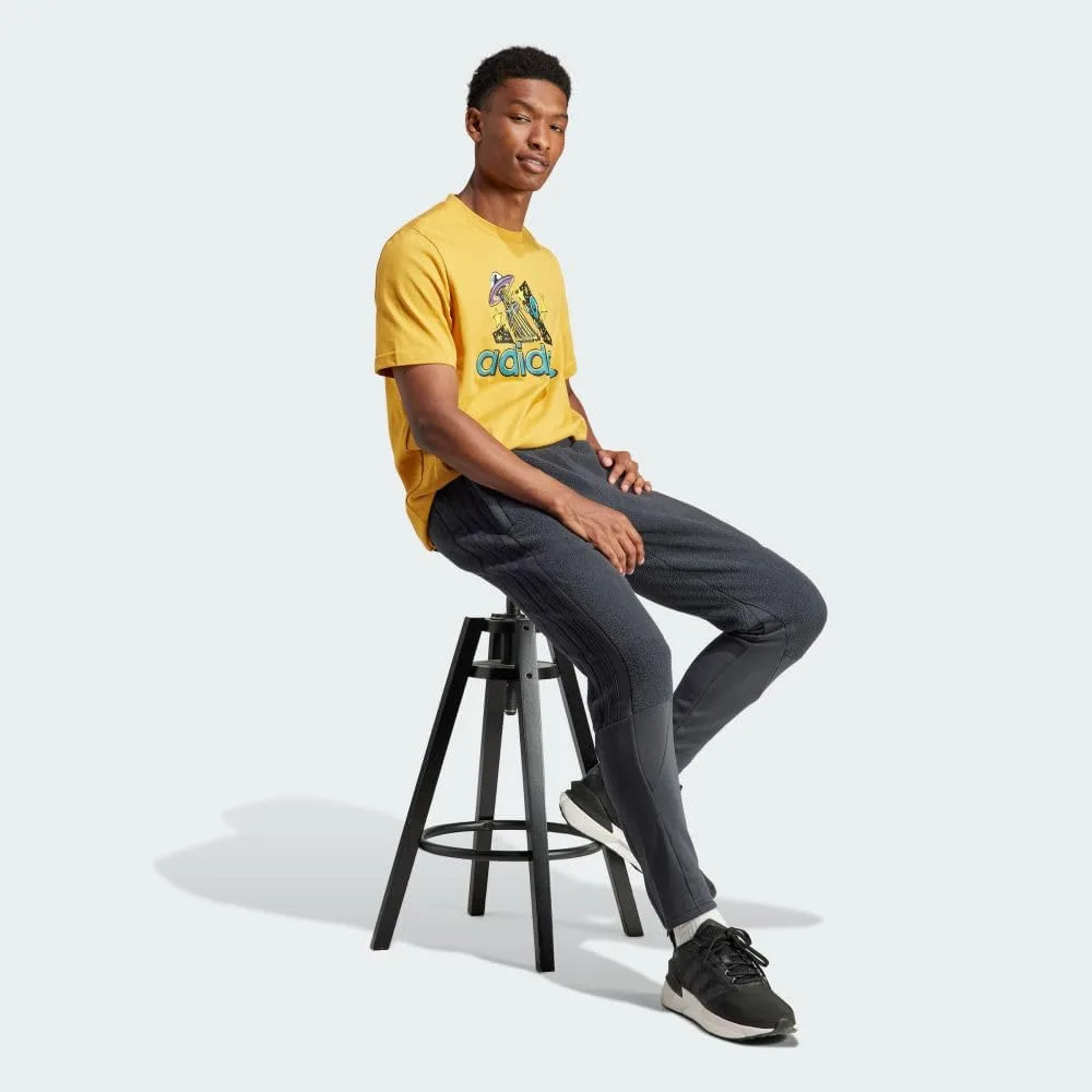 Мужские флисовые брюки Adidas Tiro, Carbon — фото 4