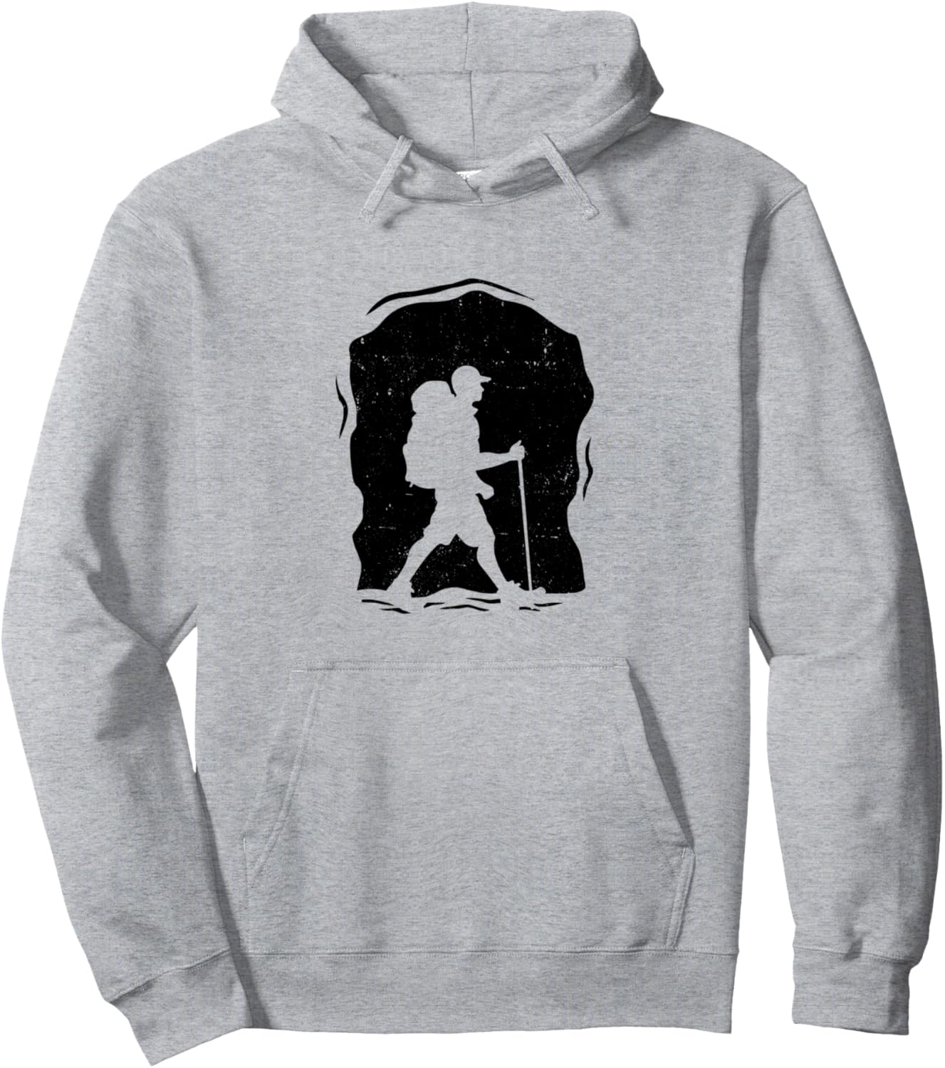 

Худи в стиле ретро с графическим принтом на тему походов, пешего туризма, альпинизма, треккинга и активного отдыха Hiking Gift Idea Hiker Outdoor Trekking Nature, серый