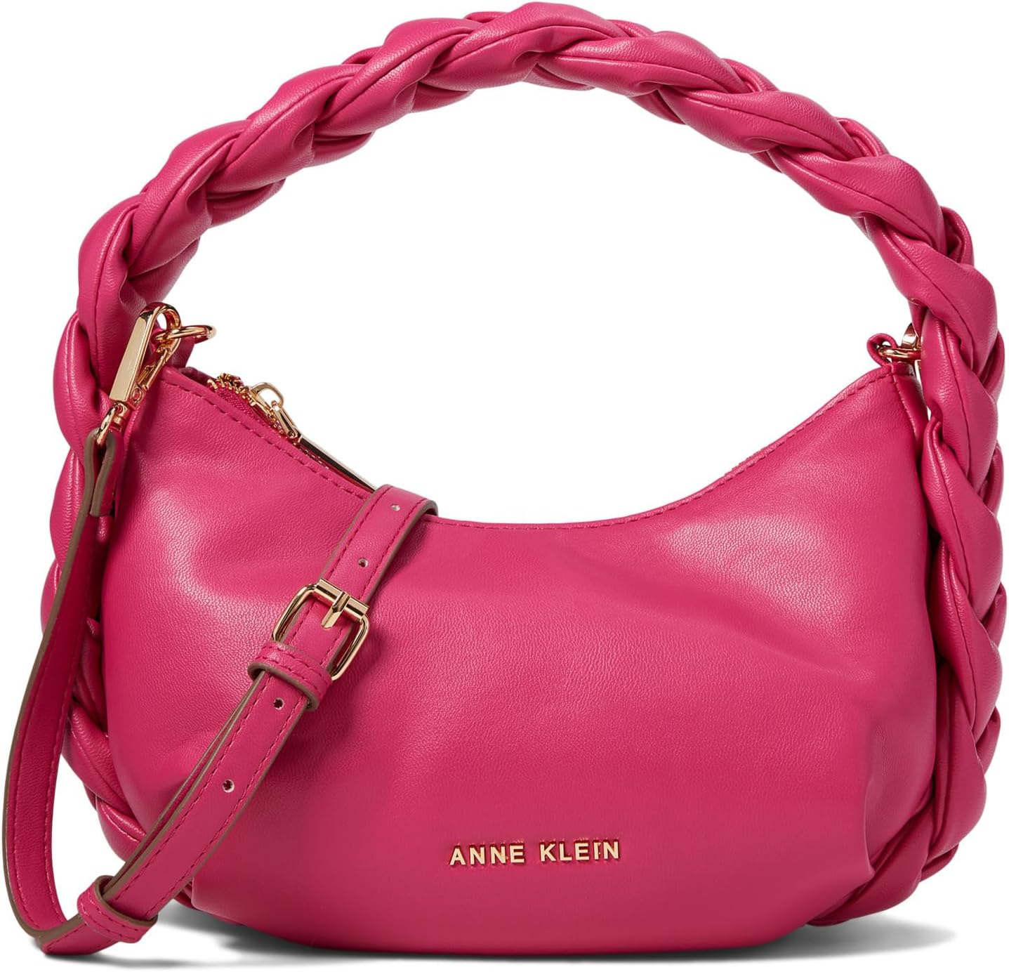 

Сумка Anne Klein Convertible Crescent Shoulder Bag w/ Braided Trim, цвет Hibiscus Pink