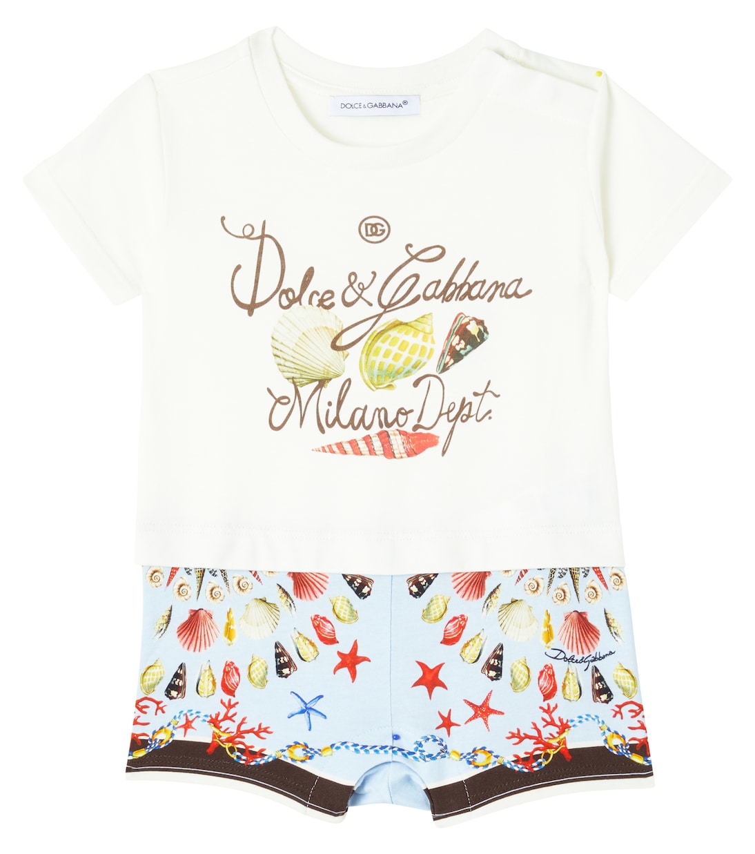 

Детский хлопковый боди с логотипом Dolce&Gabbana Kids, Variante Abbinata