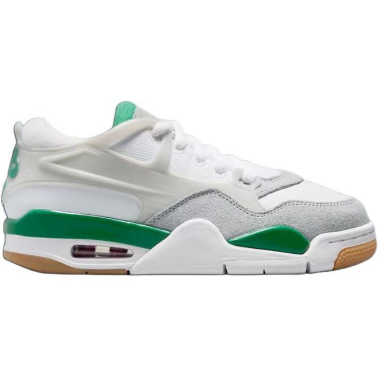 Jordan Air 4 устойчивые к истиранию низкие детские баскетбольные кроссовки white green — фото 3