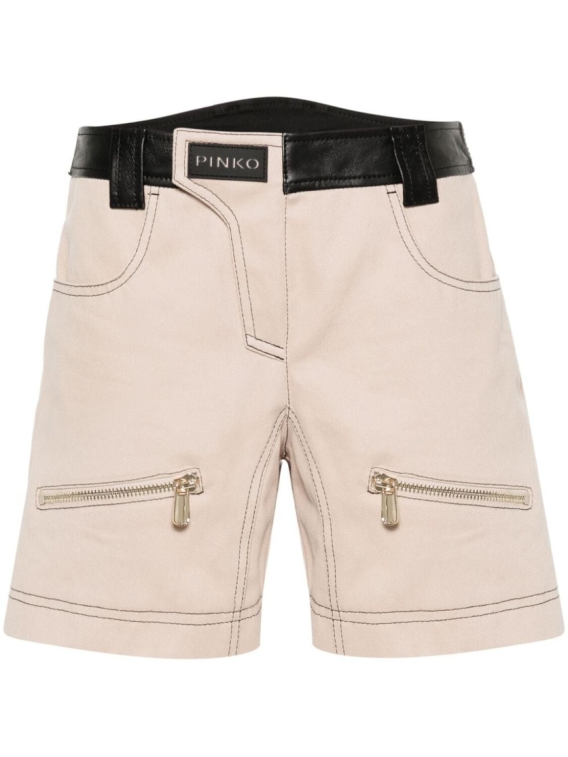 

PINKO шорты Scilla со вставками из кожи, нейтральный цвет
