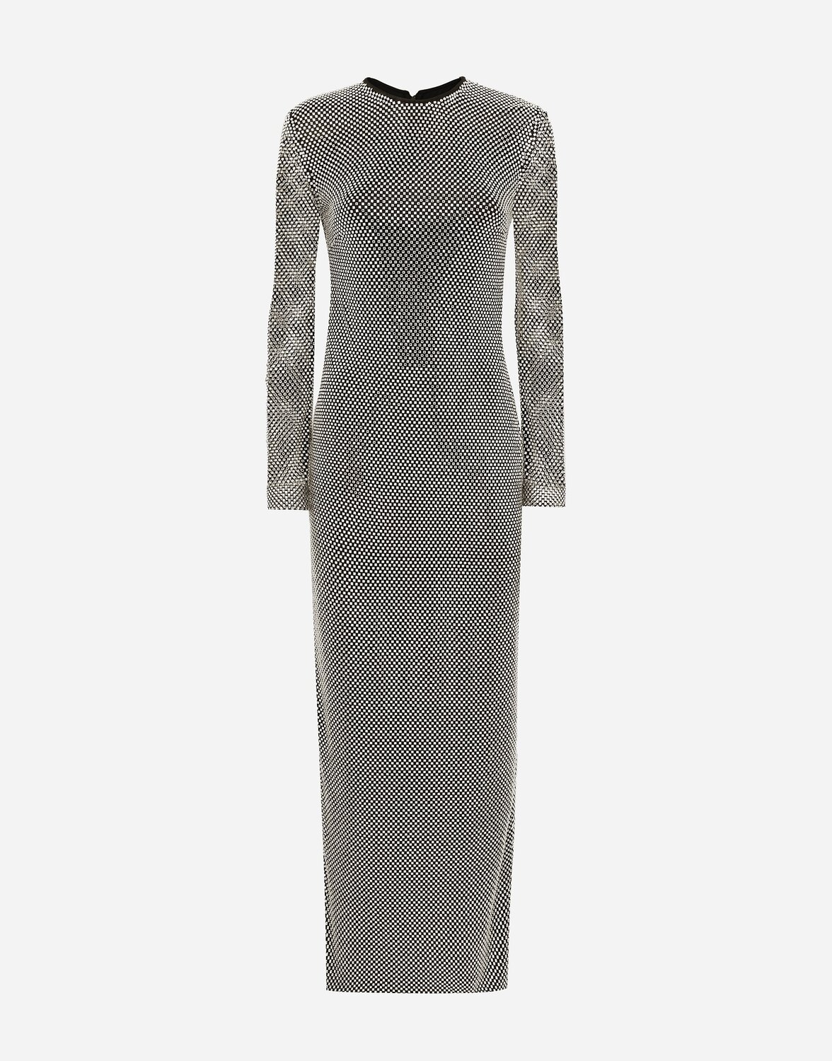 

Длинное платье из сетки с кристаллами Dolce & Gabbana, серебряный