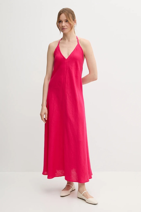 

Льняное платье United Colors Of Benetton, розовый