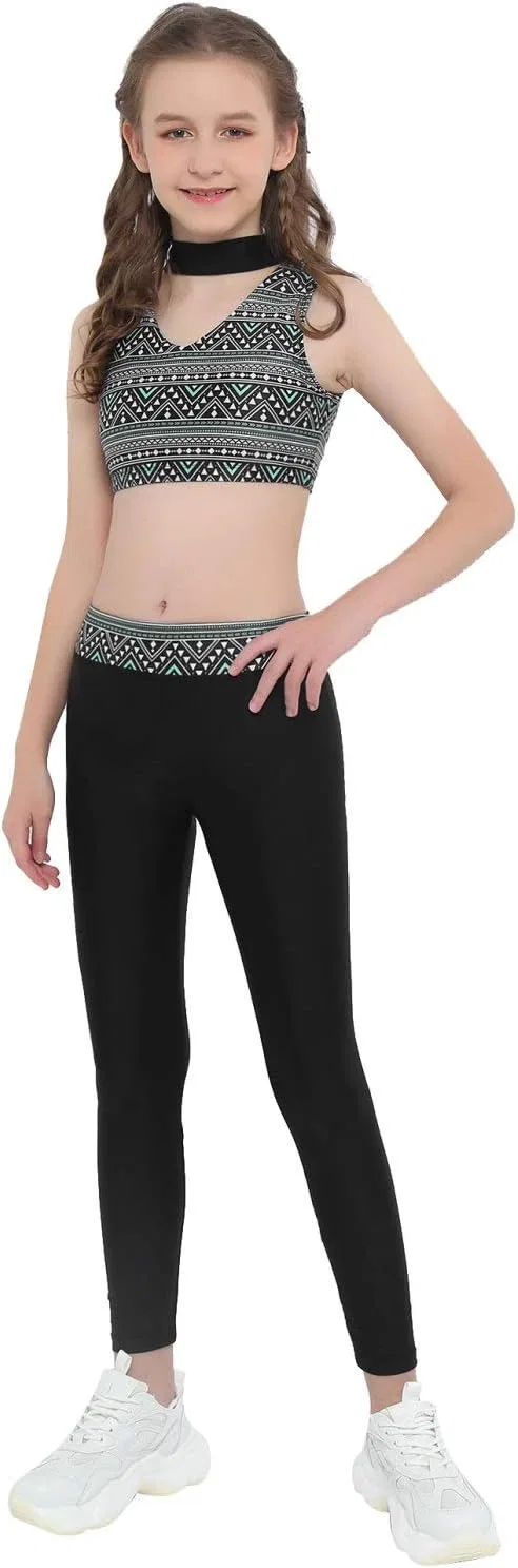 Детский спортивный комплект Hansber, топ и леггинсы, Light Black
