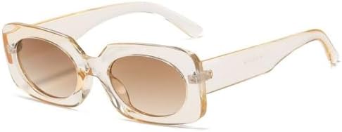 

Женские квадратные солнцезащитные очки, модные розовые солнцезащитные очки для мужчин, очки конфетных цветов, трендовые очки для женщин с защитой от УФ-излучения UV400 MTZJH, Champagne