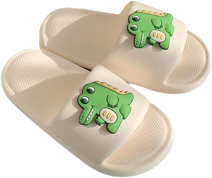 

Милые сланцы-динозавры для женщин и мужчин, подушечка, облако, летние домашние и тапочки, противоскользящие шлепанцы для душа Ceinom, белый