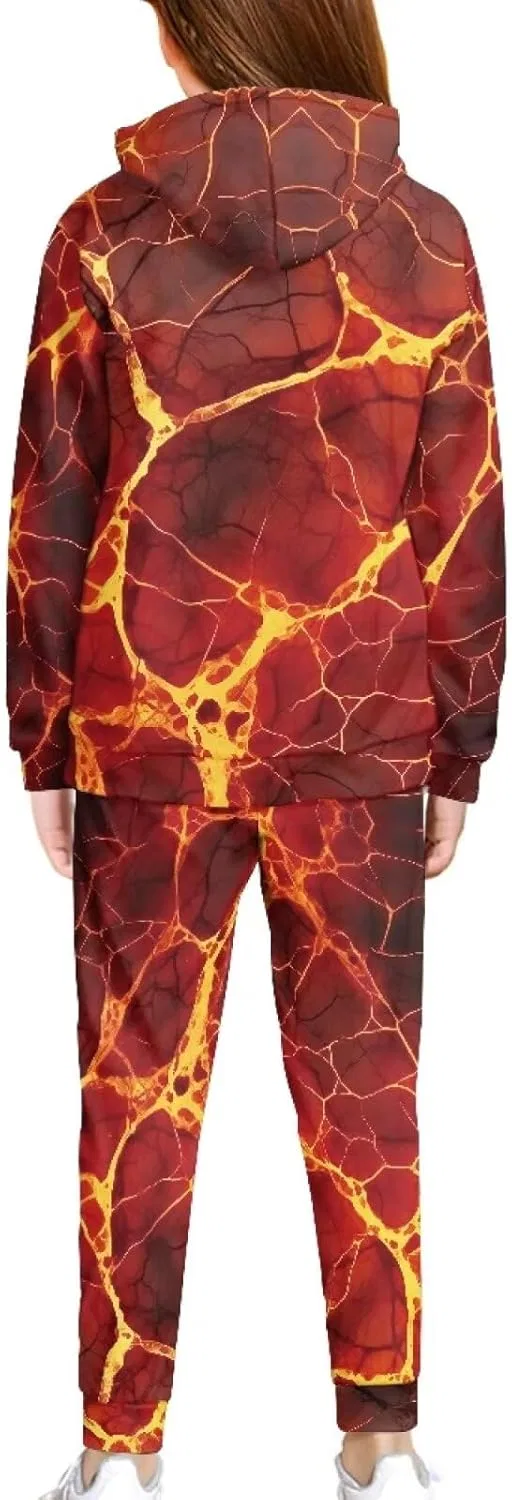 Детский спортивный костюм из толстовки и джоггеров YECARYPOD, принт Lava Print — фото 2