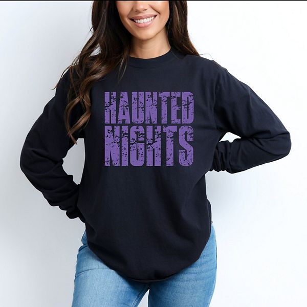 

Футболка с принтом Haunted nights block distressed, окрашенная в готовом виде Simply Sage Market, Black, Черный, Футболка с принтом Haunted nights block distressed, окрашенная в готовом виде Simply Sage Market, Black