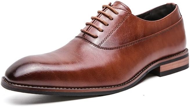 

Мужские кожаные туфли Santimon Oxford с плоским носком, шнуровкой, деловые формальные дерби, черные и коричневые