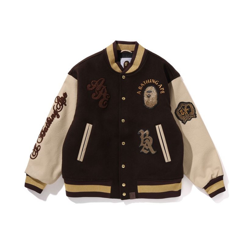 

A BATHING APE Вышитая бомбер, Coffee