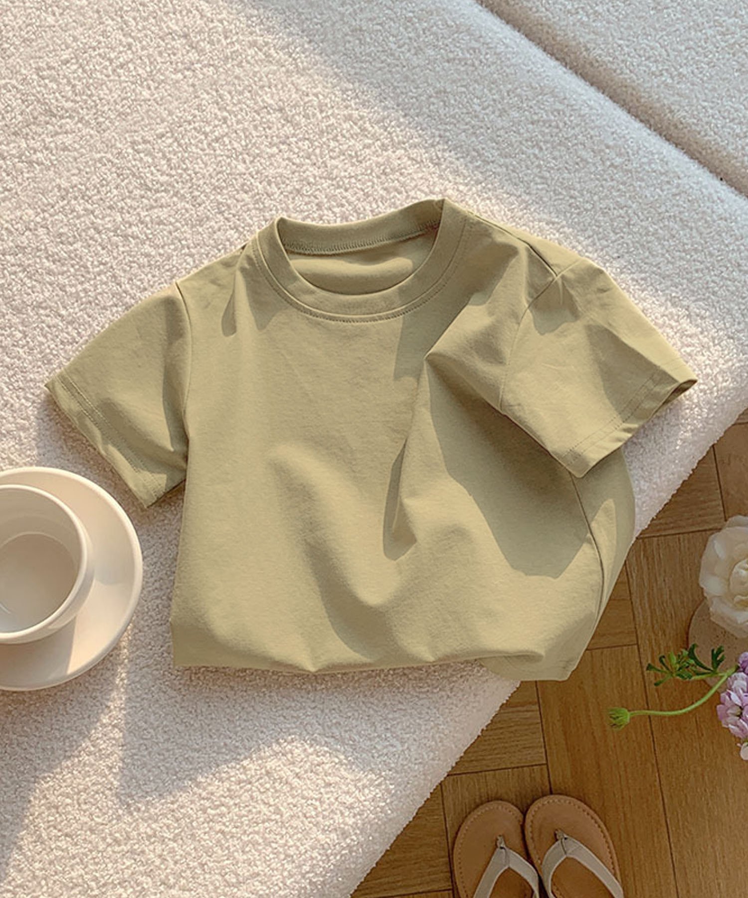 Детская однотонная футболка Aimoha Kids, green