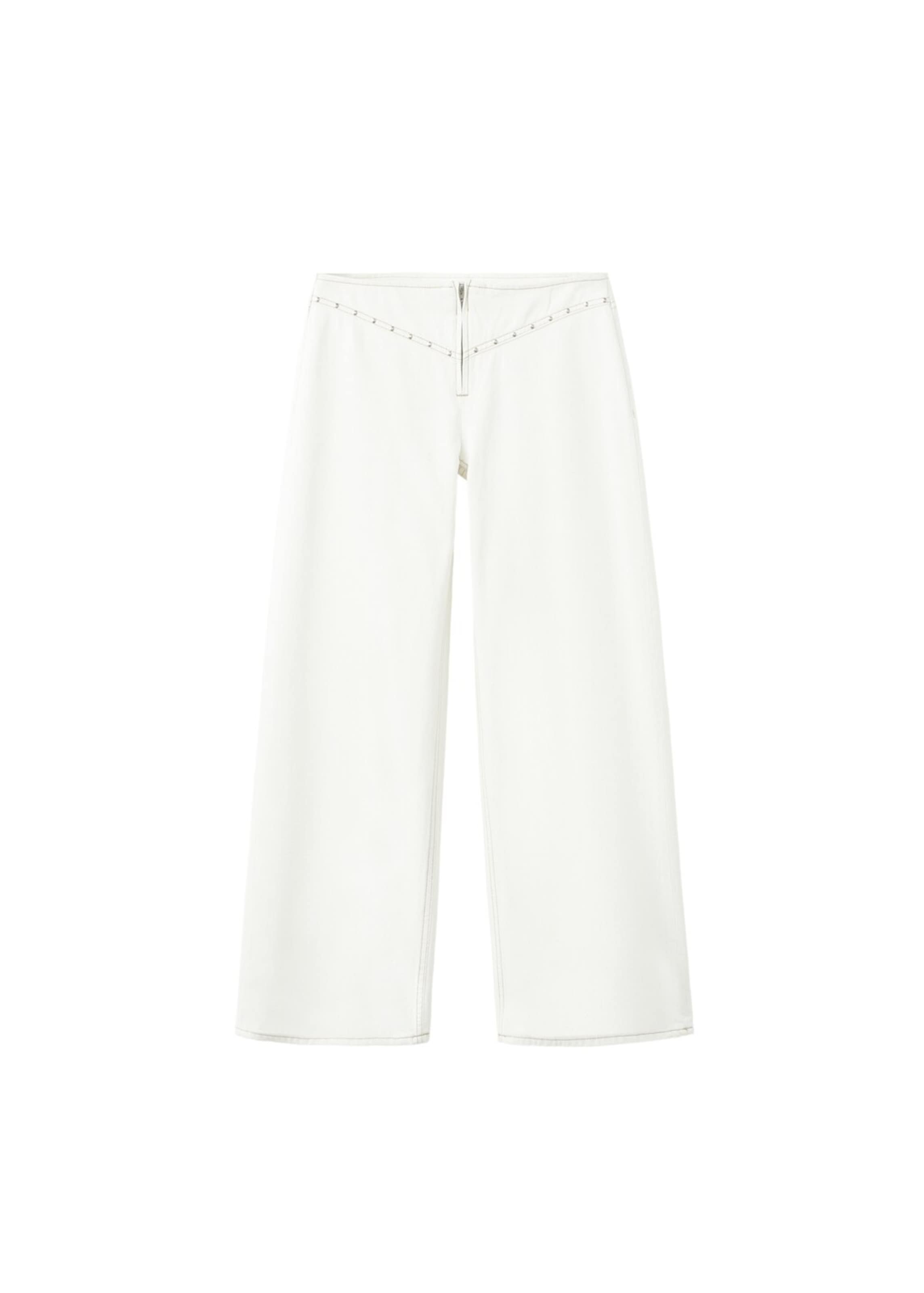 

MANGO TEEN Джинсы с широкими штанинами 'Kaia' в крапчатом белом цвете