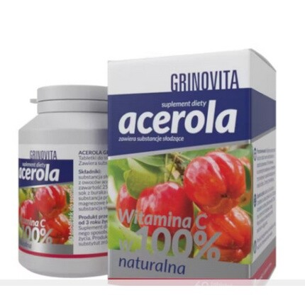 

Таблетки с натуральным витамином С Acerola Grinovita, 60 шт Zdrovit