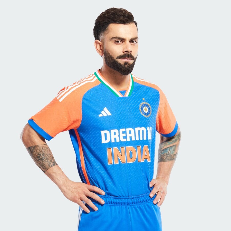 Спортивная футболка ADIDAS PERFORMANCE Performance Shirt India Cricket T20I, темно-синий — фото 3