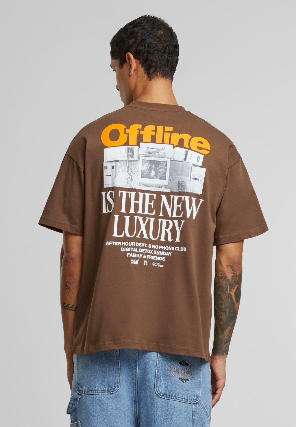

Футболка с принтом OFFLINE LUXURY OVERSIZED Another Cotton Lab, коричневый