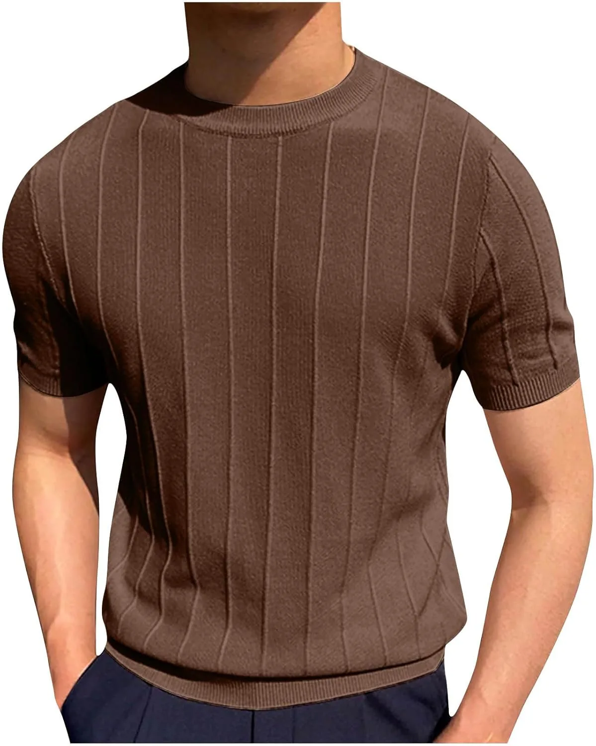 

Летняя мужская футболка с коротким рукавом и Slim Fit