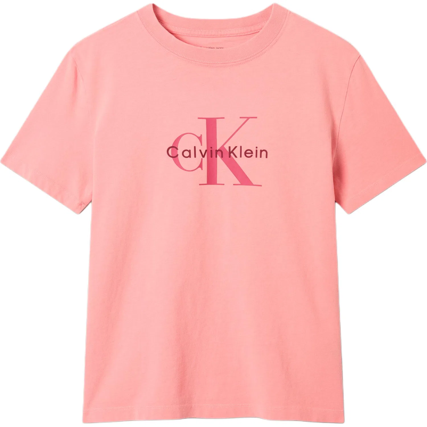 Футболка женская Calvin Klein с круглым вырезом светло-красная