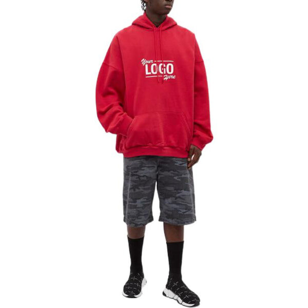 Толстовка your logo here popover hoodie 'raspberry white' Balenciaga, красный — фото 2