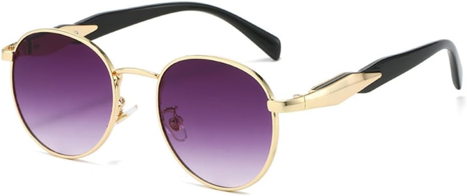 

Солнцезащитные очки UV400 с защитой от УФ-излучения - овальные, металлические, с прозрачным градиентом, для женщин и мужчин, для бега и занятий спортом на открытом воздухе UYPTK, Golden Gray Gradient