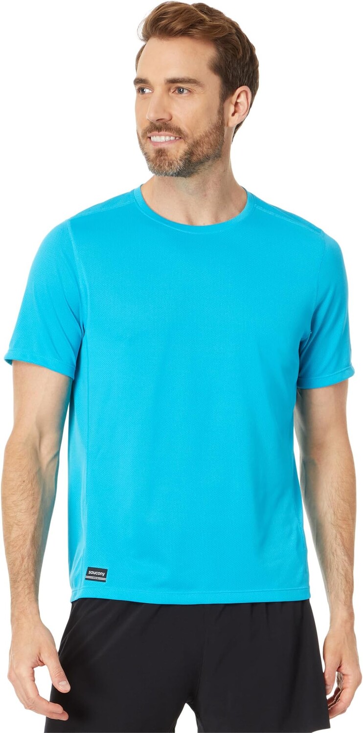 

Рубашка Saucony Stopwatch Short Sleeve, цвет Vizi Blue