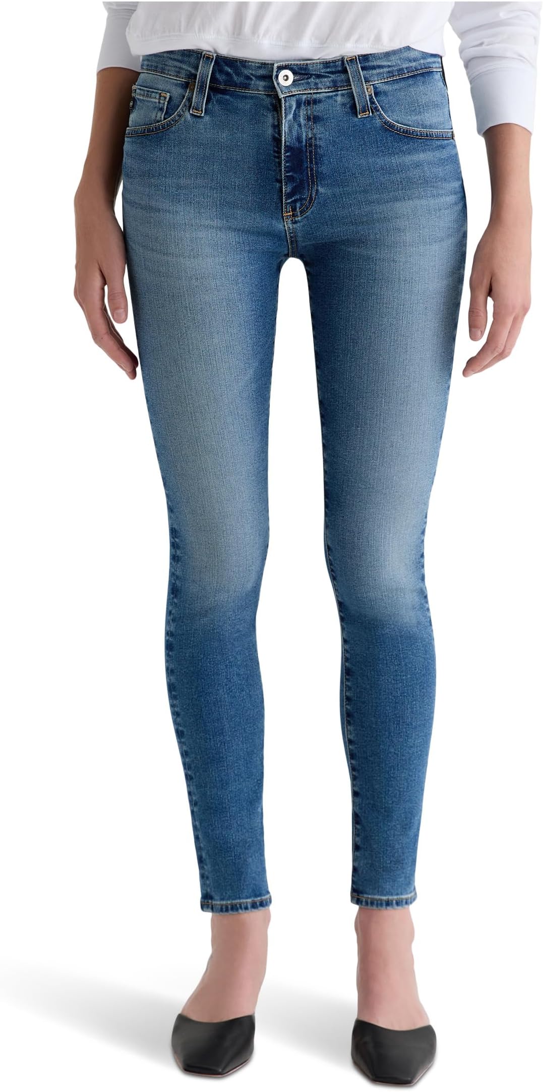 

Джинсы AG Jeans Farrah Mid Rise Skinny Ankle Jean In Adorn, цвет Adorn