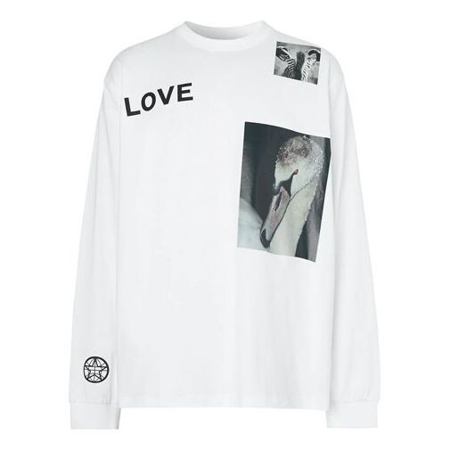 

Футболка men's alphabet printing cotton long sleeves white Burberry, белый