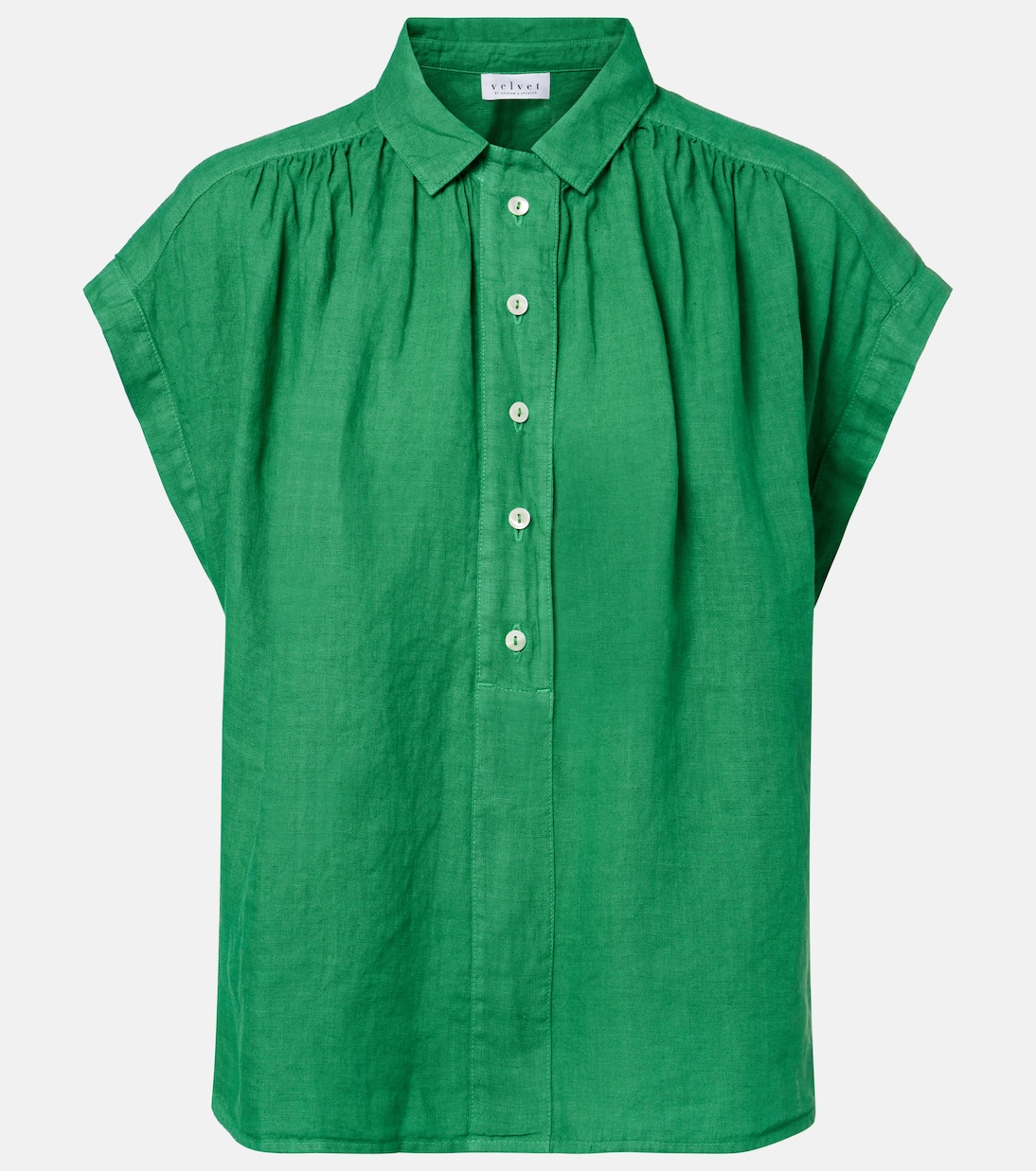 

Льняной топ Elowen Velvet, Emerald