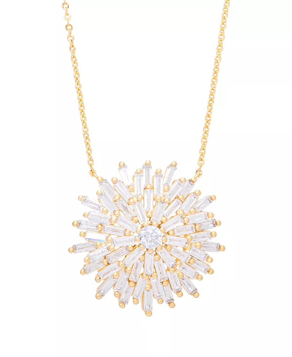 

Ожерелье в форме солнца из кубического циркония, 18 дюймов, позолоченное Macy'S, gold