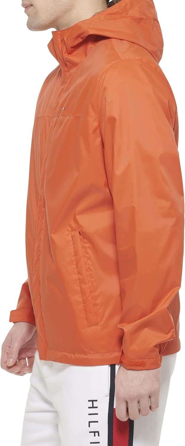 Мужская легкая дышащая водонепроницаемая куртка с капюшоном Tommy Hilfiger, Orange — фото 3