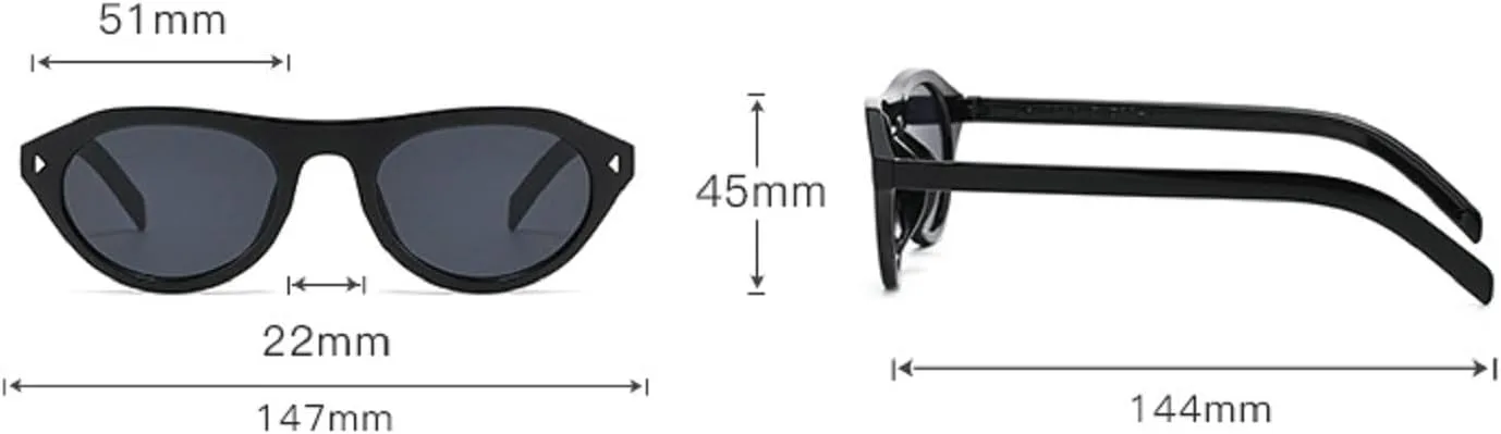 

Ретро-солнцезащитные очки овальной формы для женщин, очки «кошачий глаз», модные винтажные очки для женщин, защита от УФ-излучения UV400 mincl, Black Tea