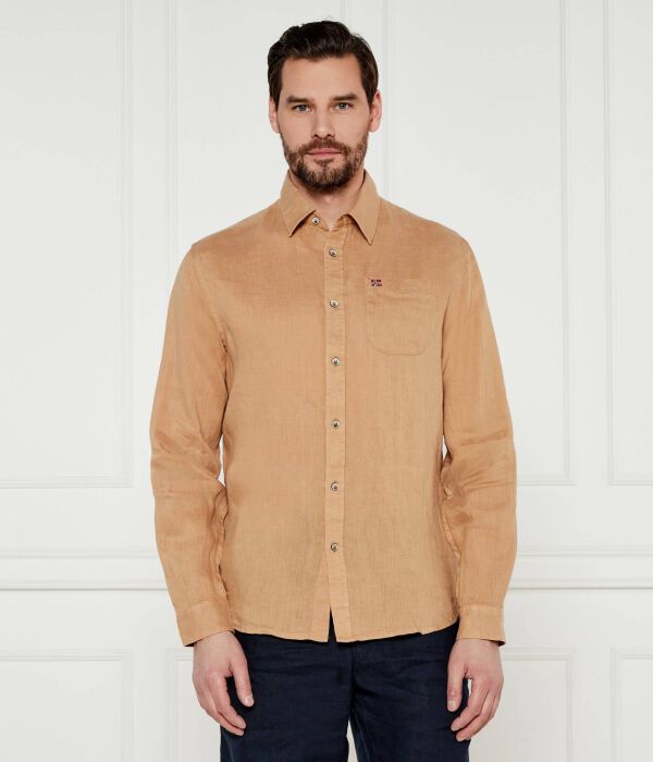 

Льняная рубашка Regular fit Napapijri, коричневый