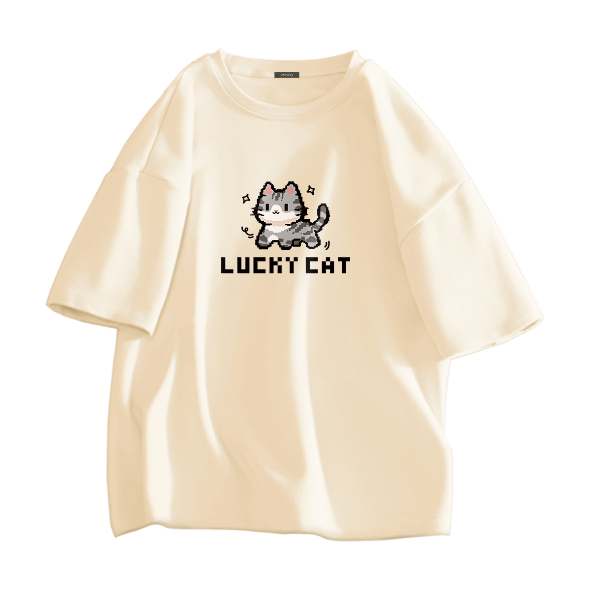 

Футболка женская MINISO, [Antibacterial Regular Shoulder Style]White (Electric Cat)