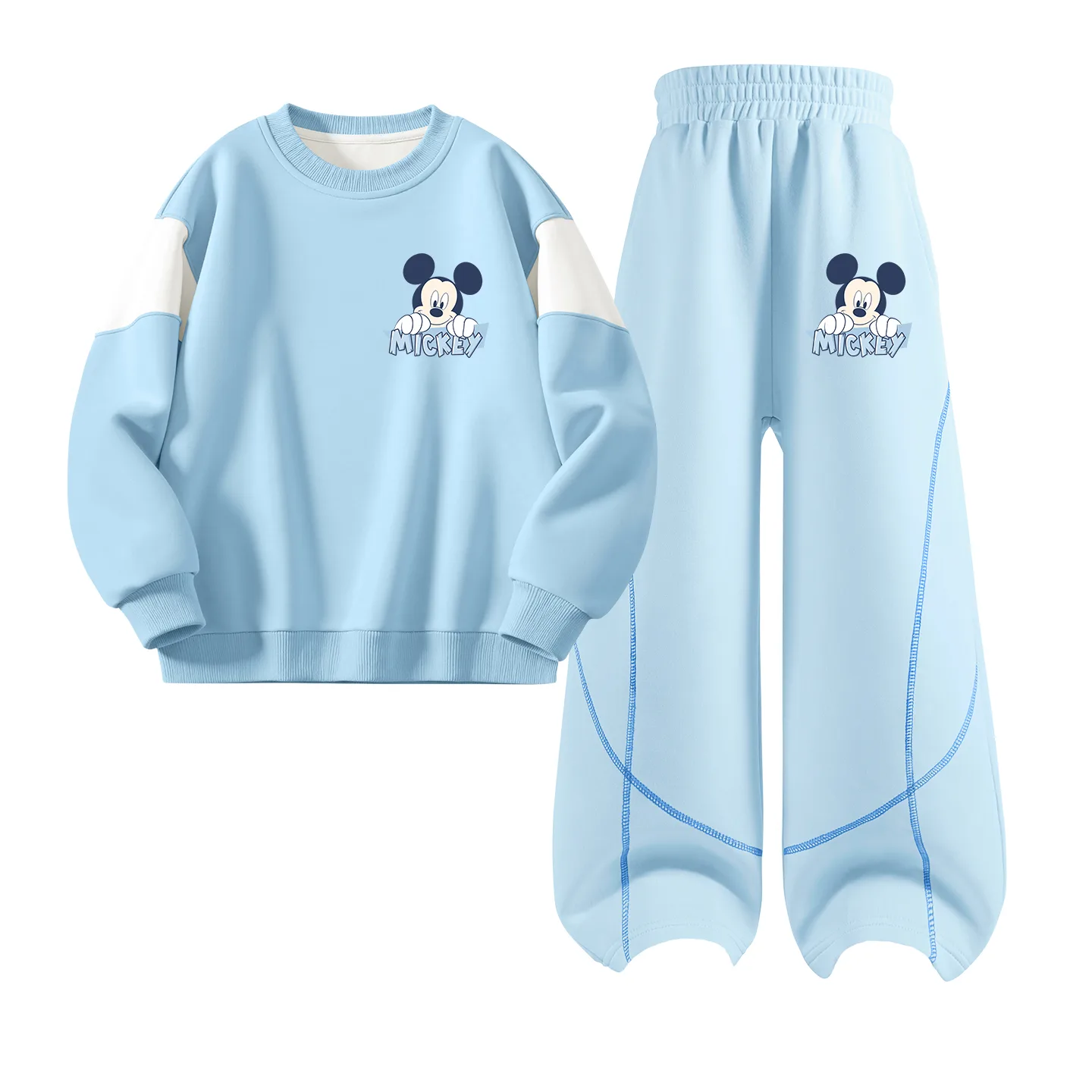 Детская повседневная спортивная футболка с круглым вырезом Disney, Di Line K Pudding Blue+Di Line K Navy Blue — фото 3