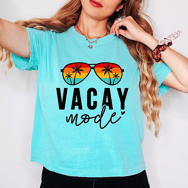 

Футболка-кроп Vacay mode с принтом в виде солнцезащитных очков Simply Sage Market, Chalky Mint, Зеленый, Футболка-кроп Vacay mode с принтом в виде солнцезащитных очков Simply Sage Market, Chalky Mint