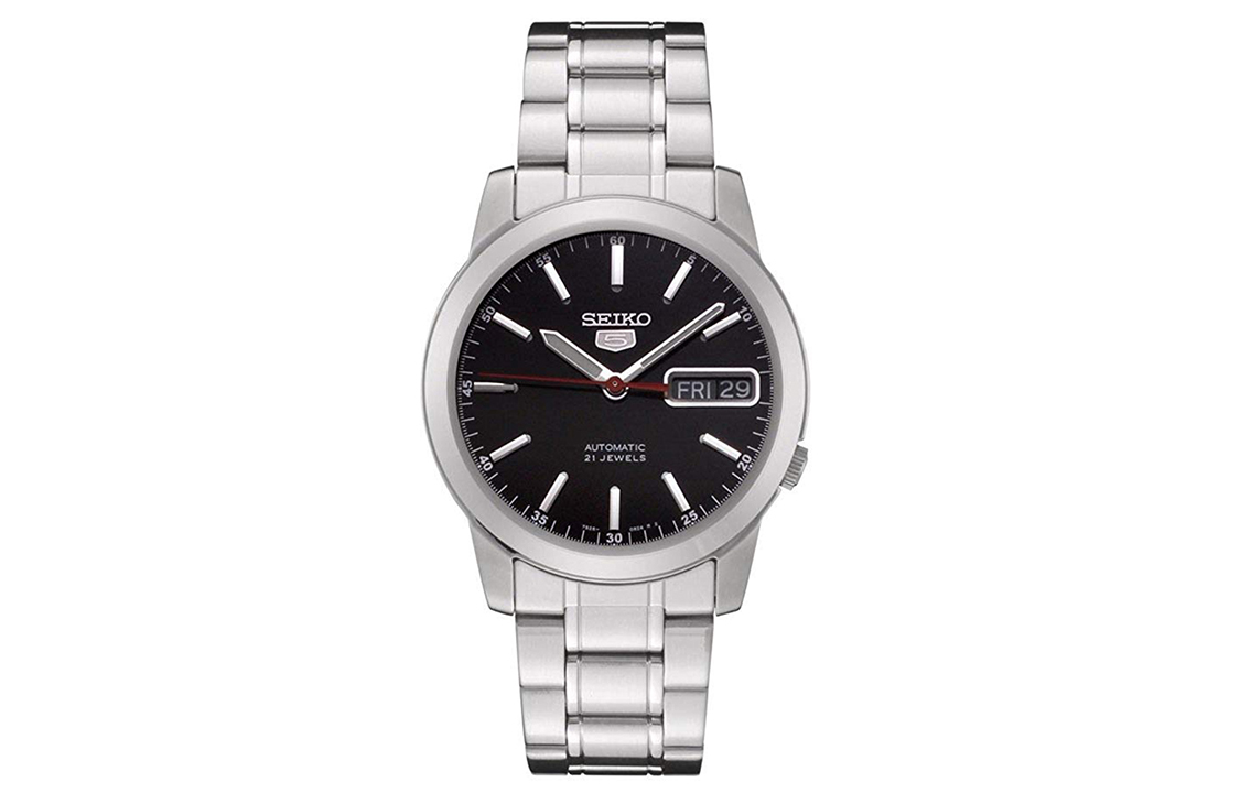 

SEIKO Часы 5 Collection Automatic Mechanical Movement Stainless Steel Strap Watch Men's Watch Black Dial SNKE53K1, Black Dial