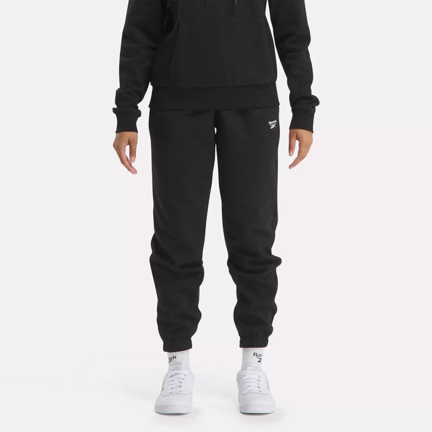 

Флисовые джоггеры с маленьким логотипом Identity Reebok, черный