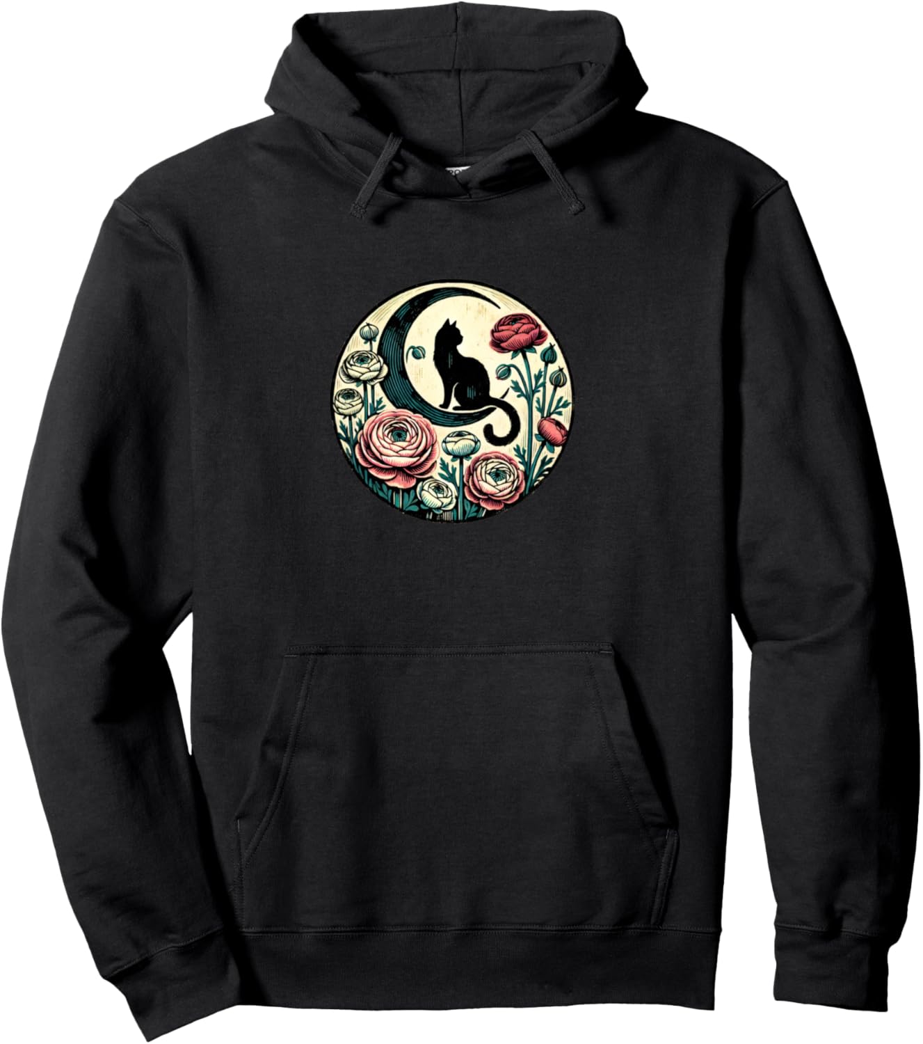 

Худи с силуэтом кошки Hello Kitty Vintage Cat Loves Snugg, черный