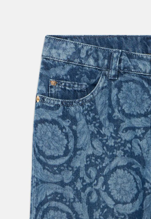 Джинсы прямого кроя унисекс pant laser barocco Versace, Blue Denim — фото 3