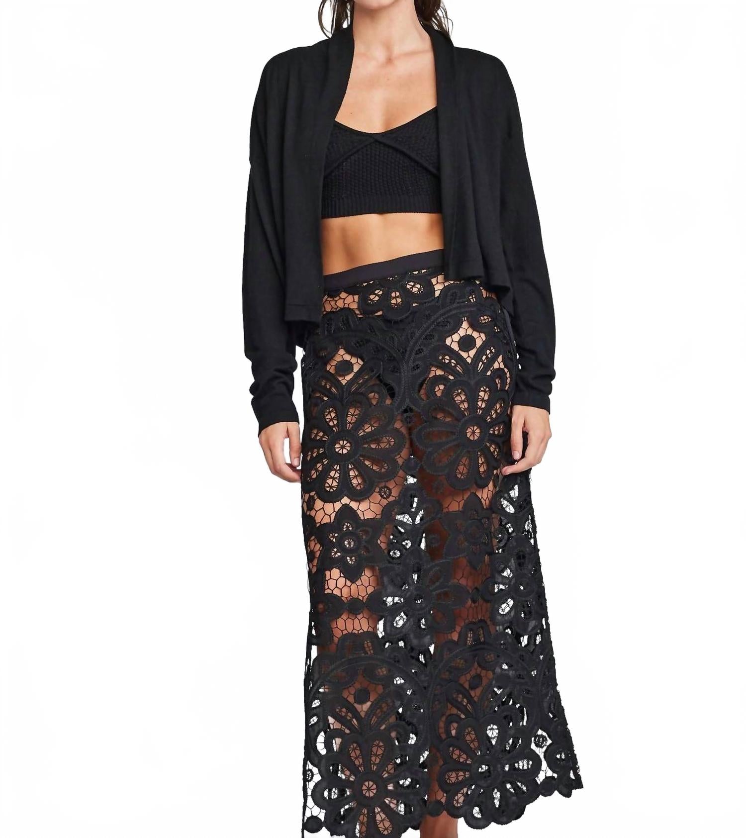 

Открытый кардиган с шалью Octavia в черном цвете Self Contrast