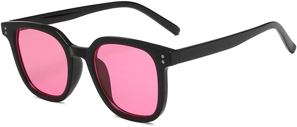 

Модные солнцезащитные очки для женщин, прозрачные линзы цвета океана, защита от УФ-излучения UV400; для мужчин, ретро, ​​с заклепками, оранжево-розовые солнцезащитные очки KTUCN, Black Pink