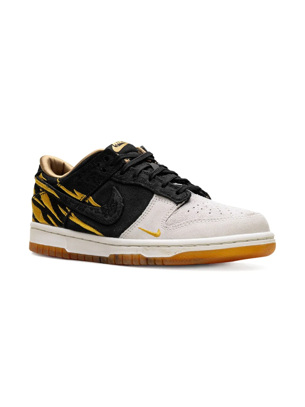 

Кроссовки Dunk Low «Год Тигра (2022) — Phantom/Black-Sail-Light Zitron» Nike Kids, черный