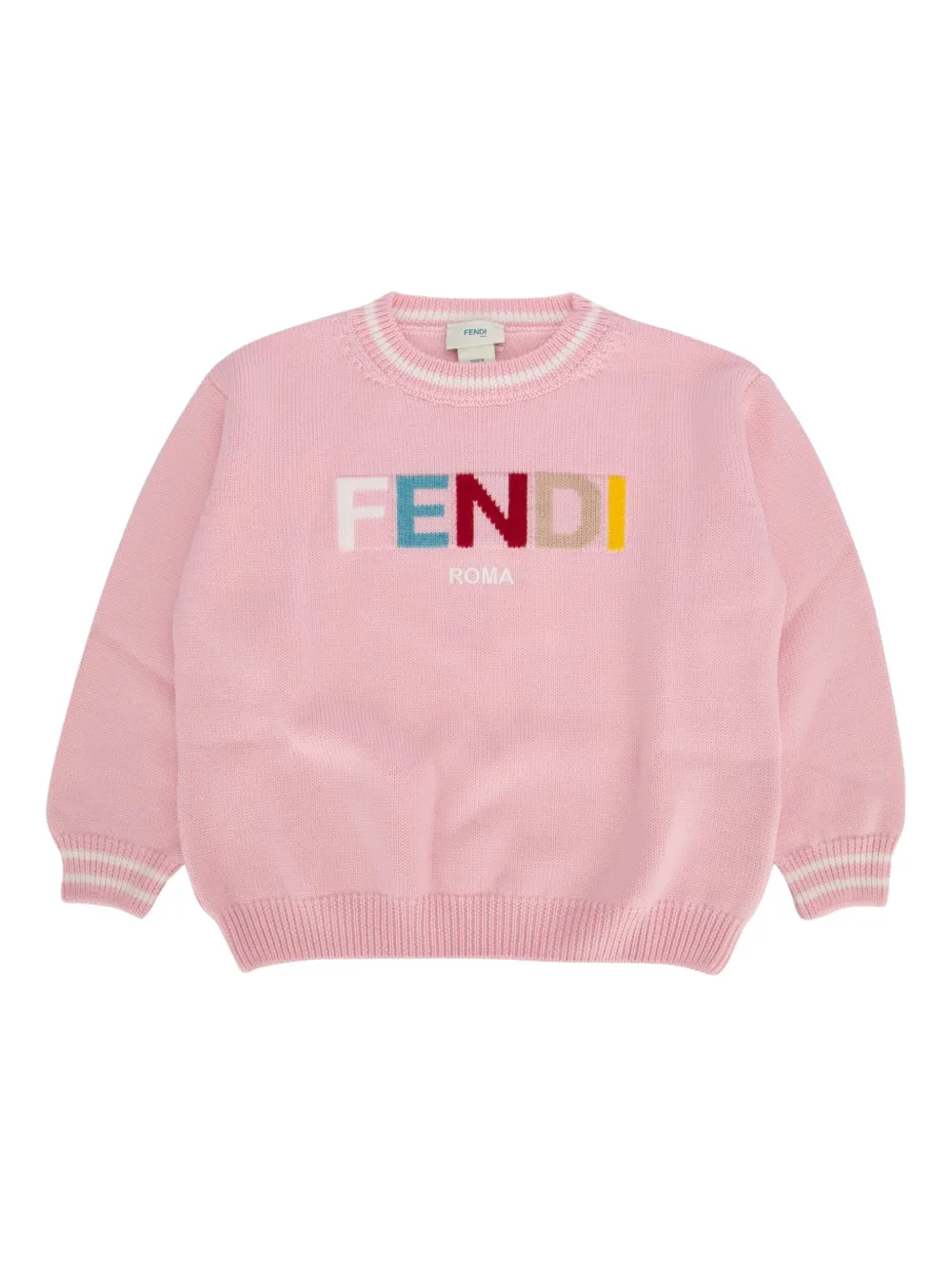 

Джемпер с вышитым логотипом FENDI KIDS, розовый